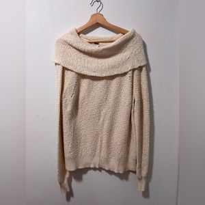 Free People Ivory Cowl Neck Sweater